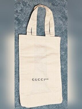 NEW Gucci 100 Cream Canvas Tote Dust Bag Burlap Shopper Handbag Storage